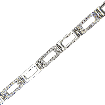 1 CT Natural Diamond Tennis Open Link Bracelet 14K White Gold 7" Inches