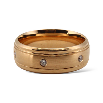 Diamond 18K Rose Gold Band 0.15-0.20CT Round Cut Size 9.75