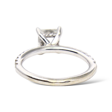 GIA Certified 1.26 CT Princess Cut Diamond Engagement 14K White Gold Ring
