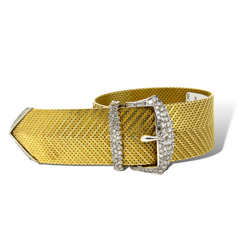 Gübelin 2–3 CT Buckle Watch Diamond Vintage 18K Yellow Gold Mesh Band Bracelet