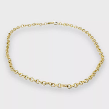 Judith Ripka Verona 14k Yellow Gold Rolo Chain Necklace 17 Inch 26 Grams