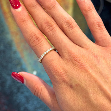 Cartier Eternity Band 1 CT Natural Diamond Round Cut 18K Rose Gold Ring Size 5