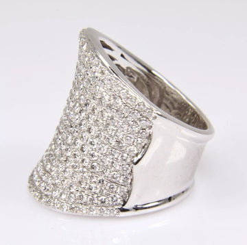 CHARLES KRYPELL 3.60 CT Diamond Sadle Ring 18k White Gold Size 6.5 Pave