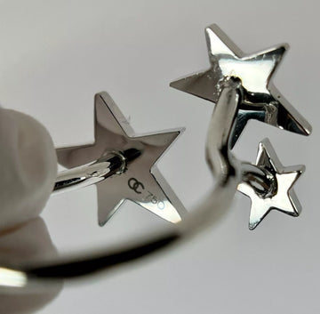 DESIGNER Orianne Collins 18K White Gold Natural Diamond Three Star Ring