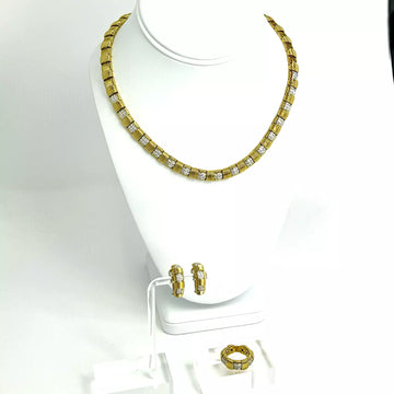 Roberto Coin Appassionata Set Diamonds Necklace Ring Earrings 18K Yellow Gold