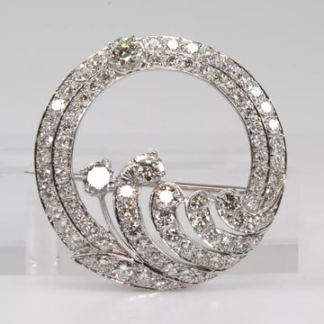 Estate Antique Art Deco 1920s Platinum Diamond 4.5ct 11.4 gr Brooch