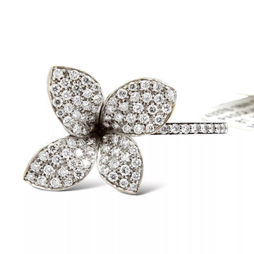 Pasquale Bruni Flower Garden Diamond 0.81 CT Ring 18K White Gold Size 6 1/2