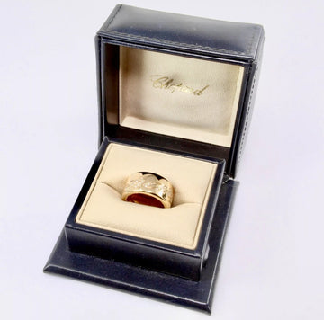 Chopard Signature Ring 18K Rose Gold Diamond Chopardissimo Size 6 BOX