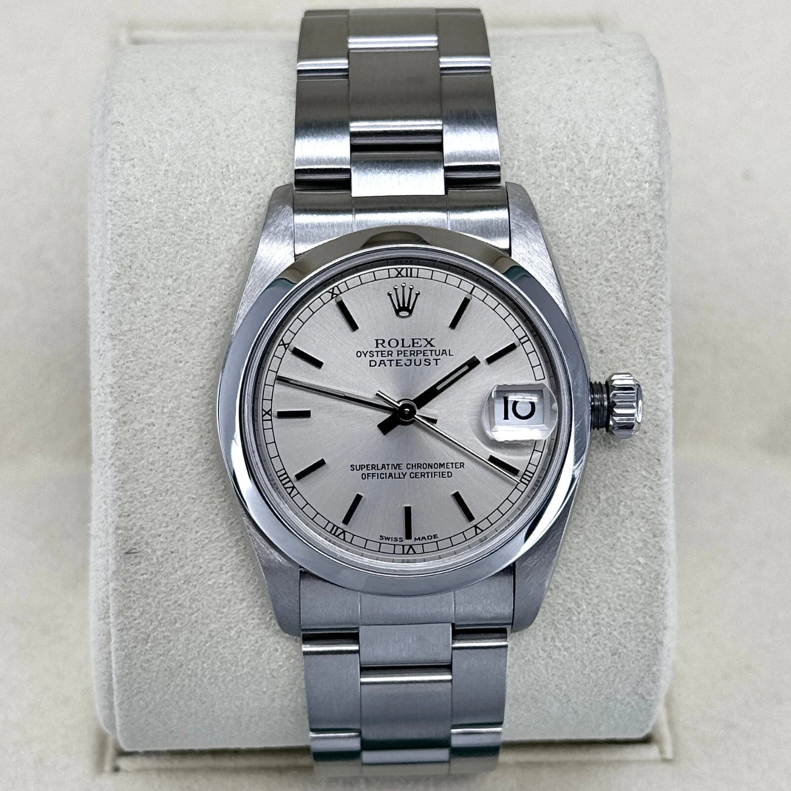 Rolex Datejust 31mm Midsize Silver Dial Oyster Bracelet Steel Smooth B