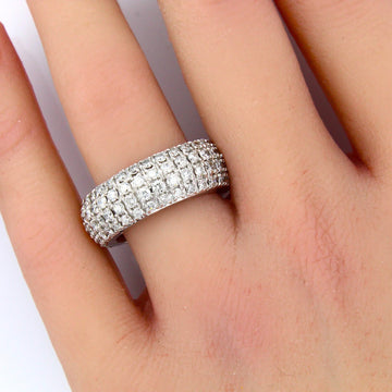 Estate 18K White Gold Natural Round Brilliant Diamond Ring 3.75 ct Ring Size 7