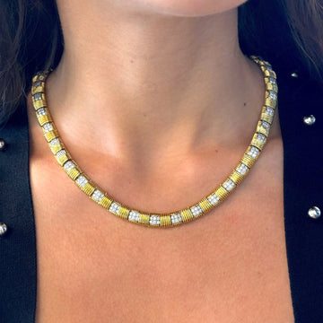 ROBERTO COIN Appassionata Diamond Link Necklace 18" Inches 18K Yellow Gold