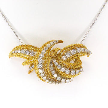 Large Estate 18k Yellow Gold 5.40 Ct Natural Diamond Slide Pendant Vintage Heavy