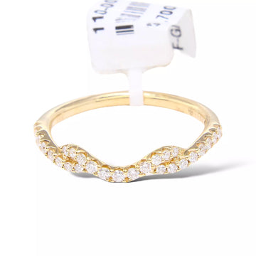 FANA Diamond Band Stacking 14K Yellow Gold Ring 0.25 CT Size 6 1/2