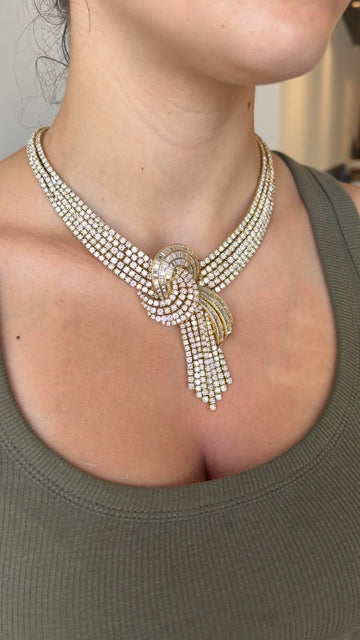 CAPRI Diamond 80-100CT Necklace 18 Inches 18K Yellow Gold