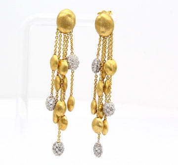 Marco Bicego Siviglia Five Strand Natural Diamond Earrings 18K Yellow Gold