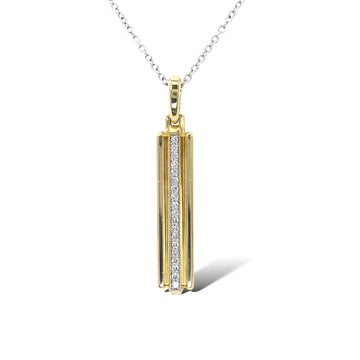 DAVID YURMAN Deco Ingot Natural Diamonds 0.43 CT Pendant 18K Yellow Gold