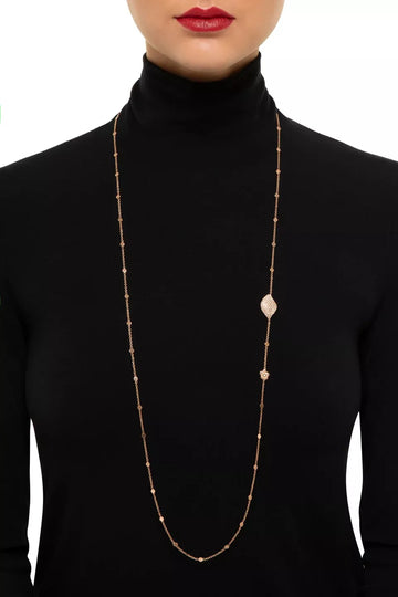 Pasquale Bruni Aleluia 18k Rose Gold White Champagne Diamond Sautoir Necklace