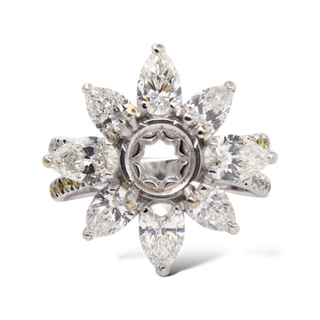 HARRY WINSTON Sunflower Diamond Semi Mounting 2.50-2.80 CT 18K White Gold