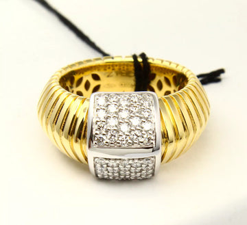 ZYDO 18K Yellow Gold Natural Diamond 0.56 ct Ladies Ring Size 6 3/4