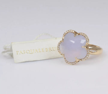 Pasquale Bruni Bon Ton 18k Rose Gold Chalcedony Diamond Ring