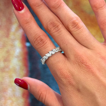 Diamond Marquise Cut Eternity Band 3.85 CT Classic Wedding Ring 18K White Gold