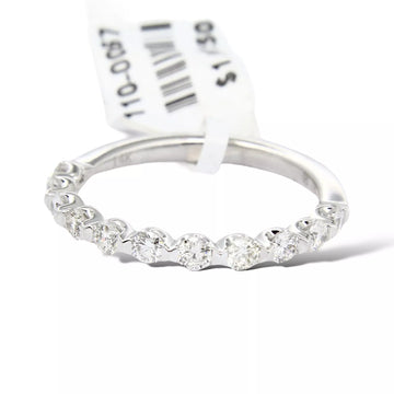 Anniversary Band 0.50 CT Natural Diamond Brilliant Round Cut 14K White Gold Ring