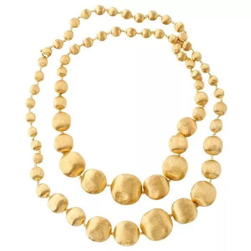 Marco Bicego LARGE Africa 18k Yellow Gold Graduated Necklace and Earrings Set