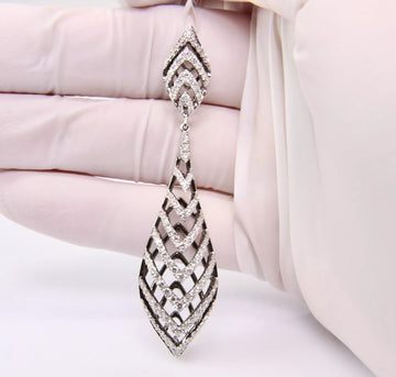 Estate Large 18k White Gold 1.38 ct Natural Diamond Pendant G-H Color VS Clarity