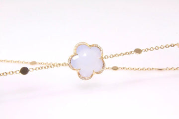 Pasquale Bruni Bon Ton 18k Rose Gold Chalcedony Diamond Sautoir Necklace