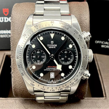 Tudor Black Bay Heritage Chronograph Date 41 mm Stainless Steel BOX PAPERS Watch