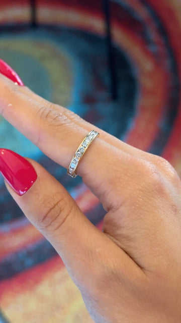 Eternity Band 1.10- 1.25 CT Natural Diamond Round Cut 14K Yellow Gold Ring