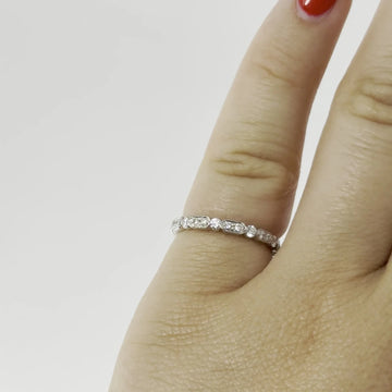 Eternity Diamond Band 0.50CT Round Cut 18K White Gold Ring Size 5