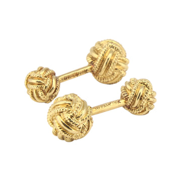 TIFFANY & CO 1970 Jean Schlumberger Cufflinks In Solid Woven 18K Yellow Gold
