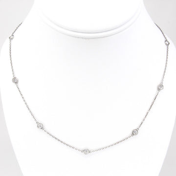 10 Diamonds By The Yard Bezel 1.70 CT Necklace In 14K White Gold