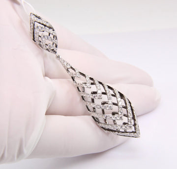 Estate Large 18k White Gold 1.38 ct Natural Diamond Pendant G-H Color VS Clarity