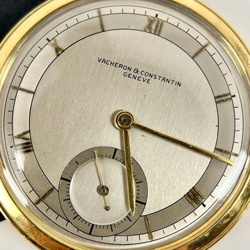 Vacheron Constantin RARE Open Face Art Deco 18k Yellow Gold Keyless Pocket Watch