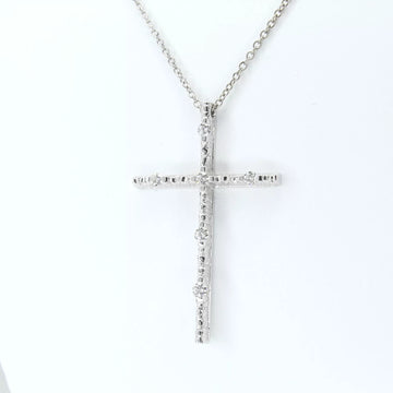 ROBERTO COIN Large Diamond Cross Gold Necklace 0.38 CT 18K White Gold