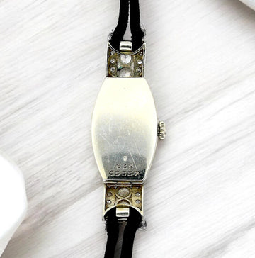 Rolex J.Stern 18K White Gold Diamond Lady Watch Prima Movement Antique Art Deco