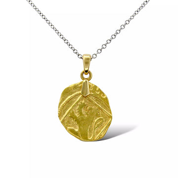 DAVID YURMAN 18K Yellow Gold Mens Shipwreck Coin Amulet Pendant