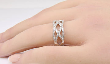 Estate 14k White Gold Natural Diamond Band Ring VS G-H 0.58 ctw 5.9 grams