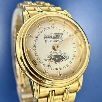 Blancpain Villeret Moonphase Ladies 18k Yellow Gold 26 Moonphase Calendar Watch