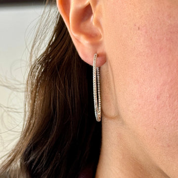 ROBERTO COIN Perfect Diamond Inside Outside Hoop 1 CT 18K White Gold