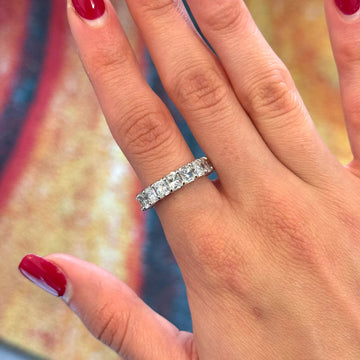 Diamond Radiant Cut Eternity Band 9 CT Classic Wedding Ring 18K White Gold