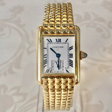 Cartier Tank Louis Ladies 18K Yellow Gold Quartz Gold Bracelet Reference 8110