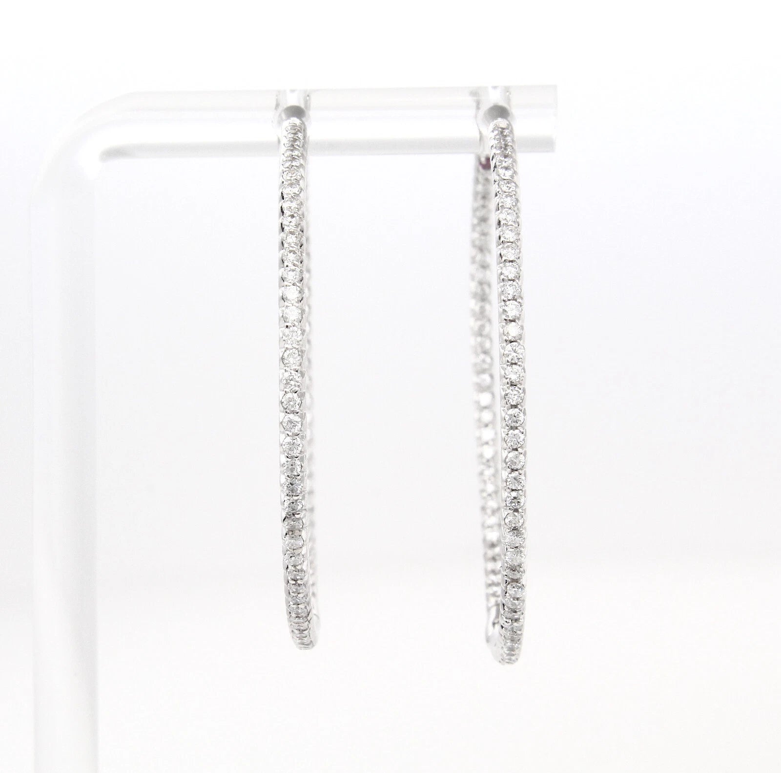 ROBERTO COIN Perfect Diamond Inside Outside Hoop 1 CT 18K White Gold