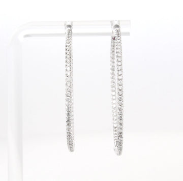 ROBERTO COIN Perfect Diamond Inside Outside Hoop 1 CT 18K White Gold