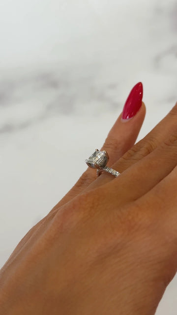 GIA Certified 1.26 CT Princess Cut Diamond Engagement 14K White Gold Ring