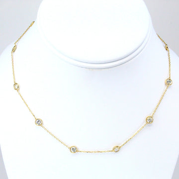10 Diamonds By The Yard Bezel 2.53 CT Necklace In 14K Yellow Gold 16 Inch