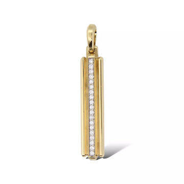 DAVID YURMAN Deco Ingot Natural Diamonds 0.43 CT Pendant 18K Yellow Gold