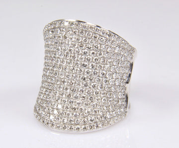 CHARLES KRYPELL 3.60 CT Diamond Sadle Ring 18k White Gold Size 6.5 Pave